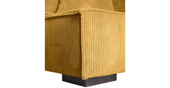 ECKSOFA  in Cord Senfgelb  - Senfgelb/Braun, KONVENTIONELL, Holz/Textil (293/160cm) - Carryhome