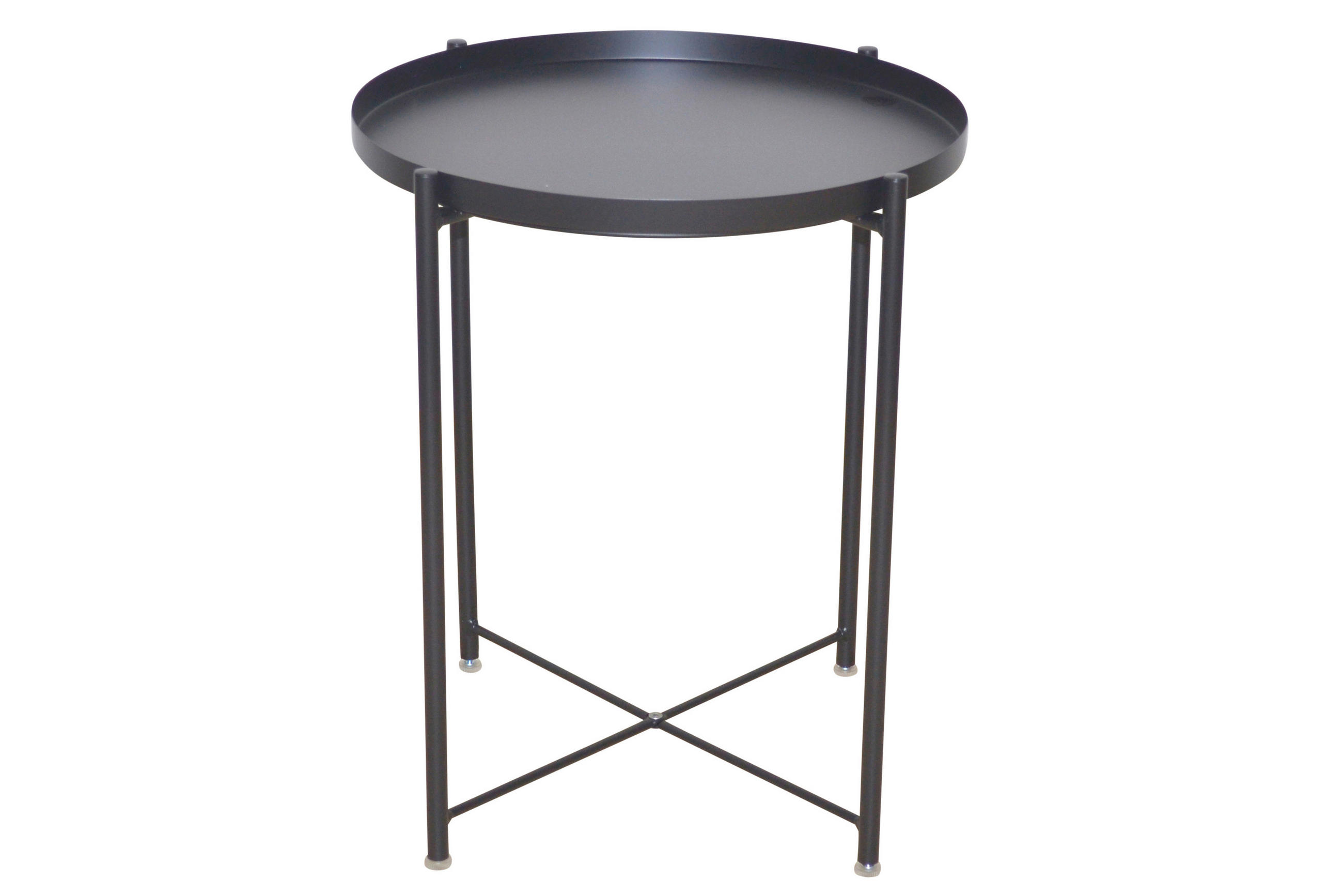 BEISTELLTISCH 47,5/47,5/53 cm Schwarz rund  - Schwarz, Design, Metall (47,5/47,5/53cm) - MID.YOU