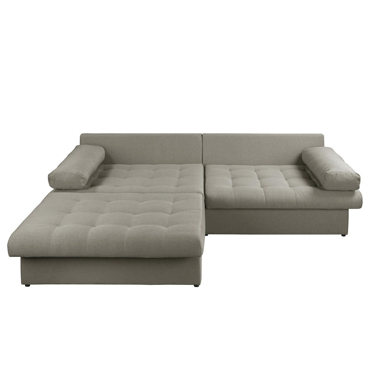 ECKSOFA Naomi in Mikrofaser Taupe Rückenkissen  243/284 cm  - Taupe/Schwarz, Design, Kunststoff/Textil (243/284cm) - P & B