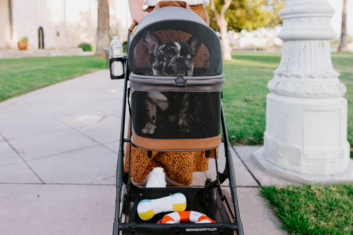 HUNDEBUGGY P2 Pet Stroller  - Schwarz/Grau, Basics, Textil/Metall (68/44/100cm) - WONDERFOLD