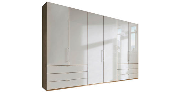 FALTTÜRENSCHRANK 300/216/58 cm 3-türig Eichefarben, Champagner  - Chromfarben/Champagner, KONVENTIONELL, Glas/Holzwerkstoff (300/216/58cm) - Venda