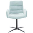 ARMLEHNSTUHL  in Cord  - Schwarz/Hellblau, Design, Textil/Metall (61/88/66cm) - Dieter Knoll