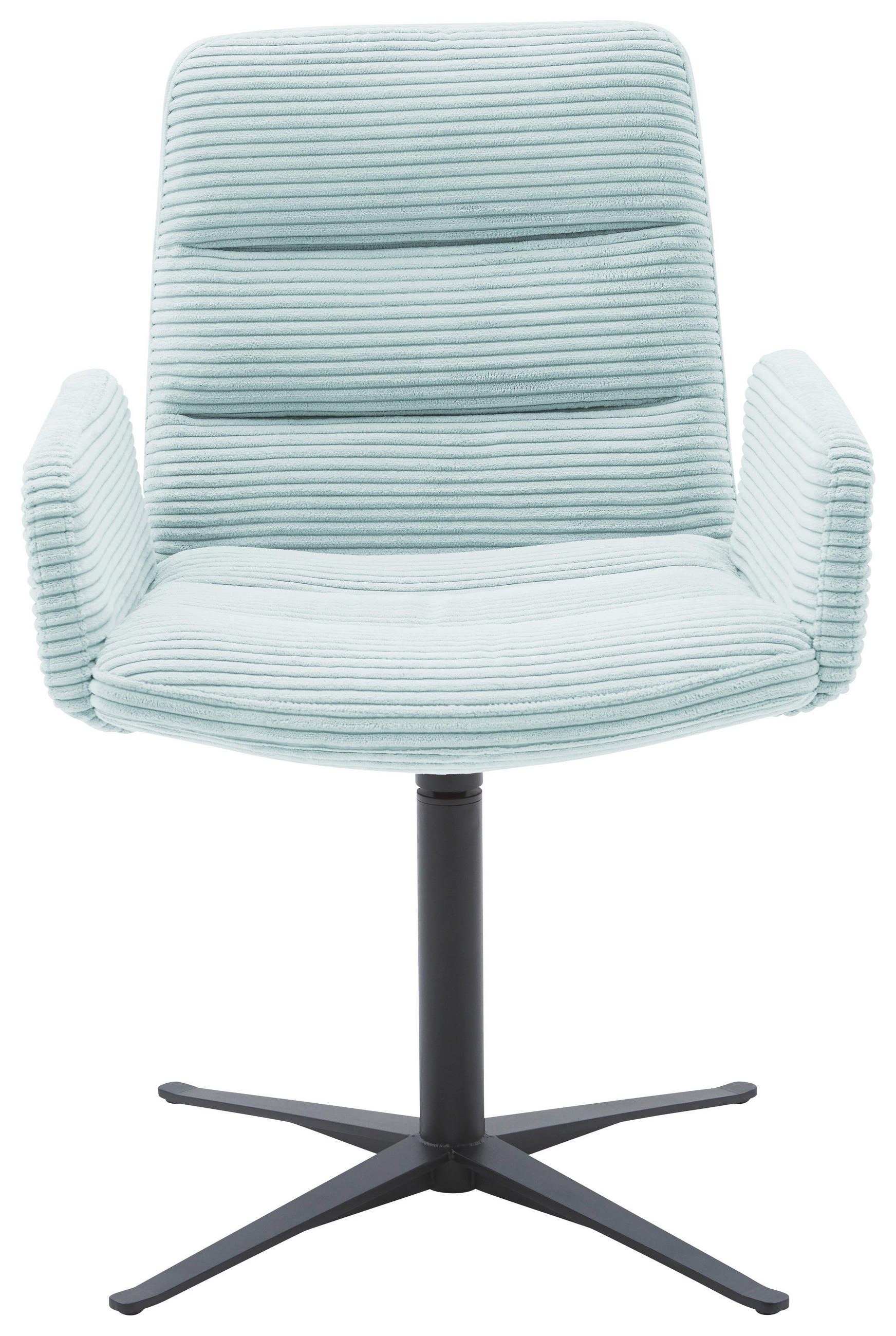 ARMLEHNSTUHL  in Cord  - Schwarz/Hellblau, Design, Textil/Metall (61/88/66cm) - Dieter Knoll