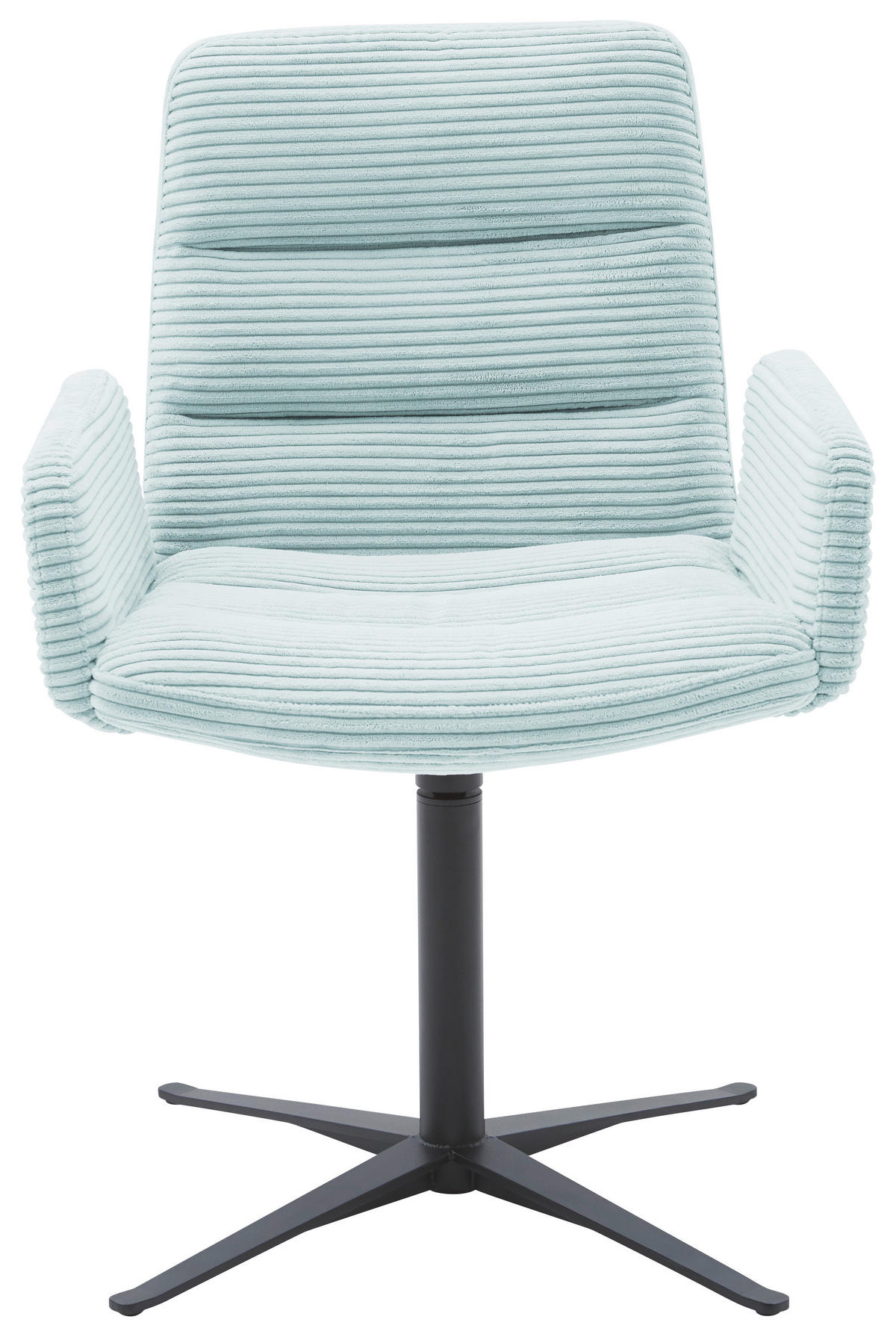 ARMLEHNSTUHL  in Cord  - Schwarz/Hellblau, Design, Textil/Metall (61/88/66cm) - Dieter Knoll