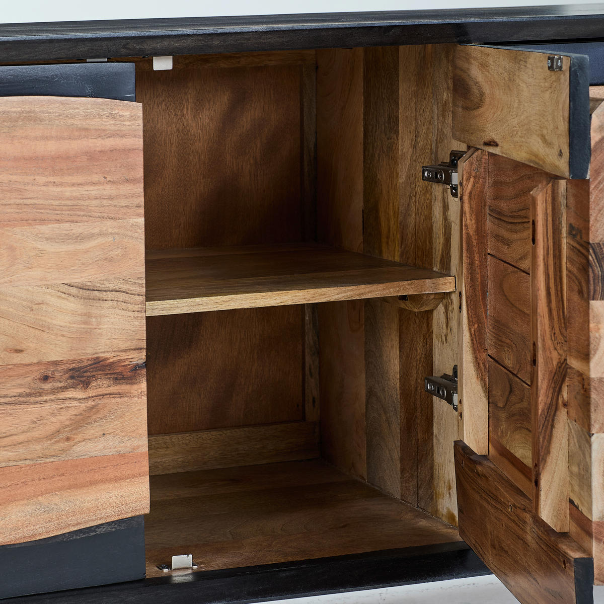 SIDEBOARD  168/76/61 cm  - Schwarz/Naturfarben, Design, Holz/Metall (168/76/61cm) - Livetastic