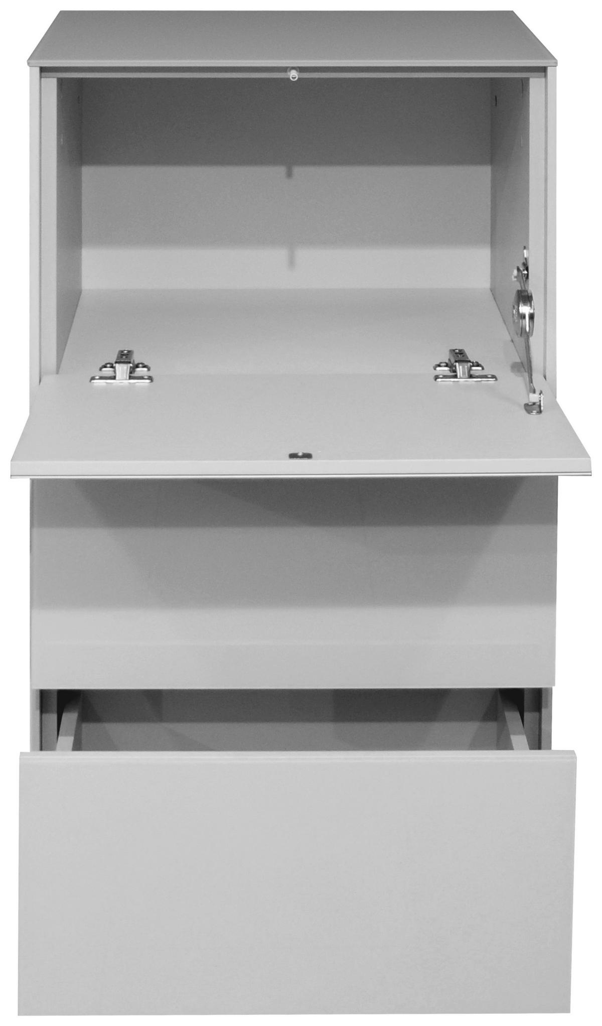 KOMODA, světle šedá, 52/89/42 cm - černá/světle šedá, Design, kompozitní dřevo/plast (52/89/42cm) - Novel