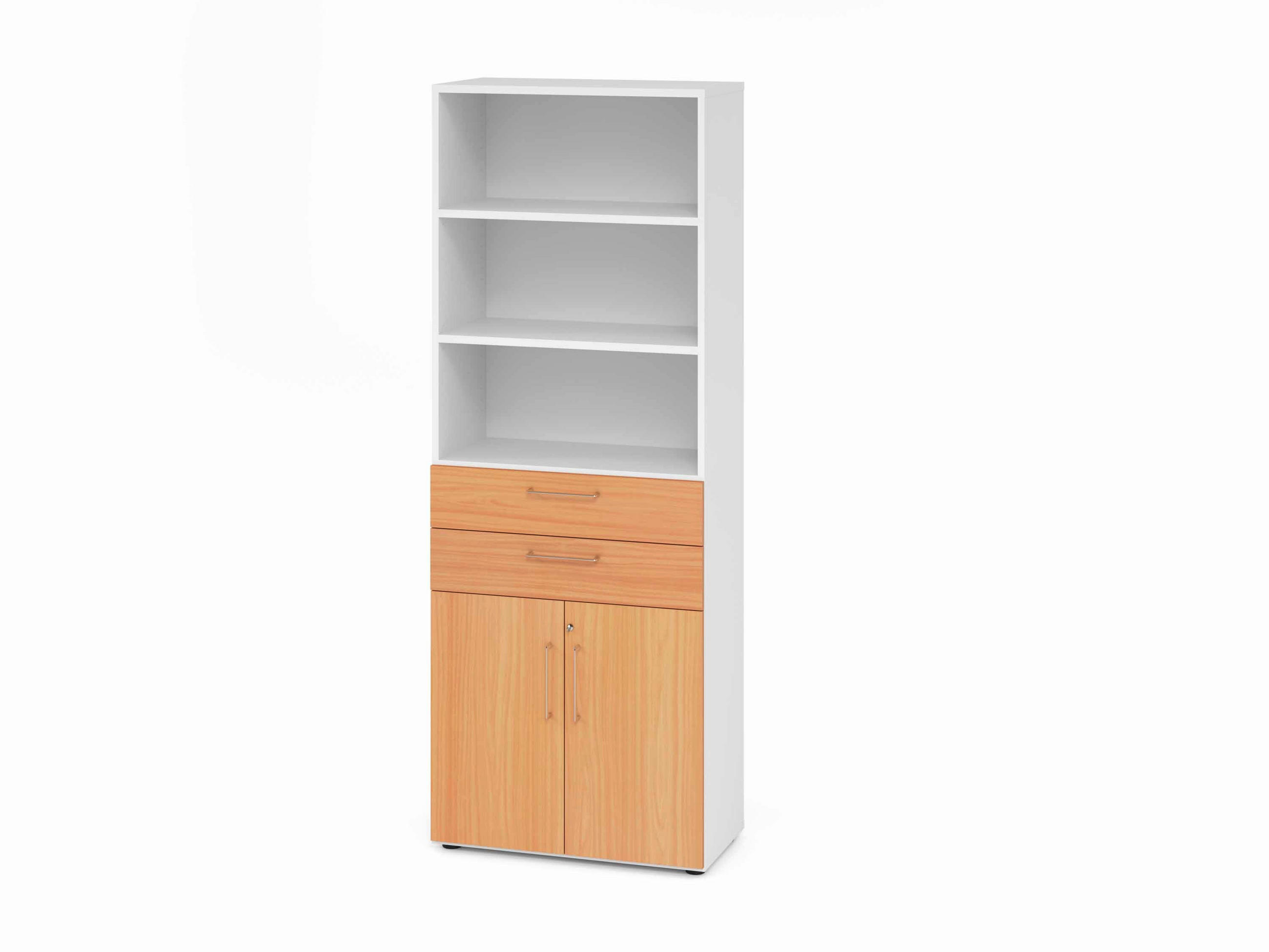 AKTENSCHRANK Weiß, Buchefarben  - Buchefarben/Weiß, Basics, Holzwerkstoff (80/215,6/41,7cm) - Venda