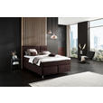 BOXSPRINGBETT 140/200 cm  in Dunkelbraun  - Dunkelbraun/Alufarben, KONVENTIONELL, Textil/Metall (140/200cm) - Dieter Knoll