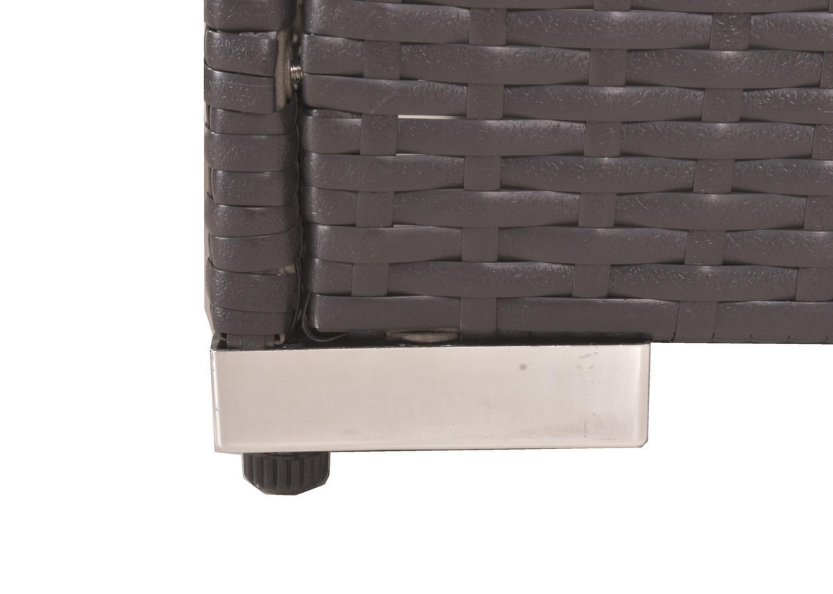 LOUNGEGARNITUR 7-teilig   265/218/75 cm Stahl  - Silberfarben/Schwarz, Basics, Glas/Kunststoff (265/218/75cm) - Gardenson