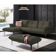 ECKSOFA in Echtleder Dunkelbraun  - Dunkelbraun/Schwarz, Design, Leder/Metall (182/325cm) - Valnatura