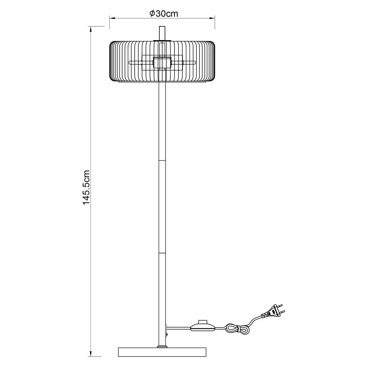 STEHLEUCHTE 30/145 cm    - Goldfarben/Bernsteinfarben, Trend, Glas/Metall (30/145cm) - Collet's Monde