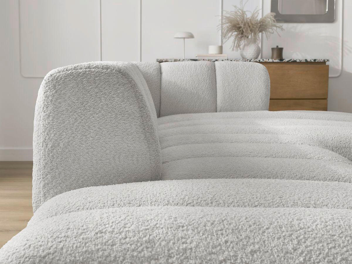 ECKSOFA  ANNECY Hellgrau Bouclé  - Hellgrau/Schwarz, MODERN, Kunststoff/Textil (262/170cm)
