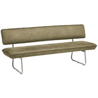 SITZBANK 200/87/67 cm  in Edelstahlfarben, Hellbraun  - Hellbraun/Edelstahlfarben, Design, Textil/Metall (200/87/67cm) - Venjakob