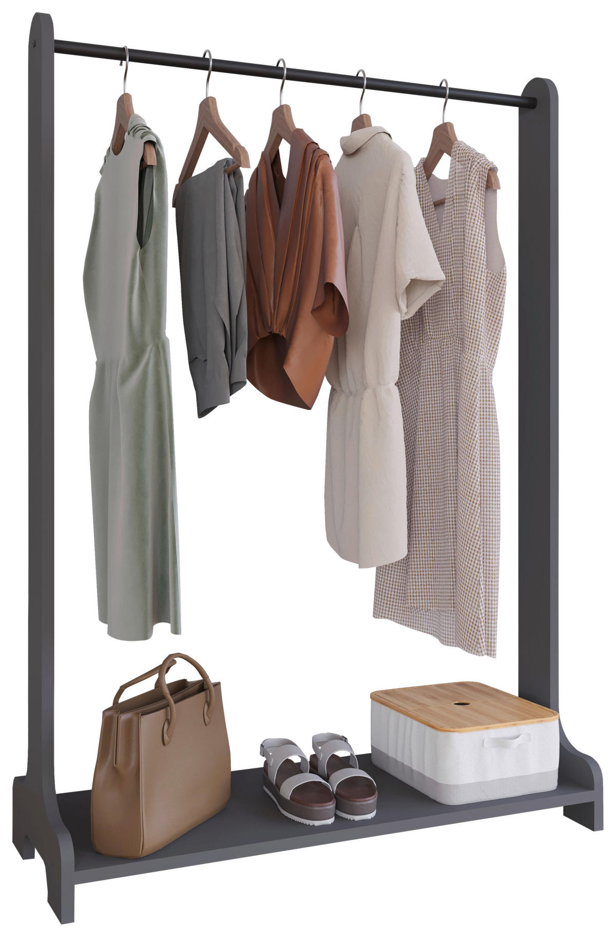 GARDEROBENSTÄNDER - Anthrazit, Design, Holzwerkstoff/Metall (89/128/35cm) - MID.YOU