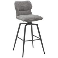 BAROVÁ ŽIDLE, šedá - šedá/černá, Lifestyle, kov/dřevo (45/99/53cm) - Livetastic