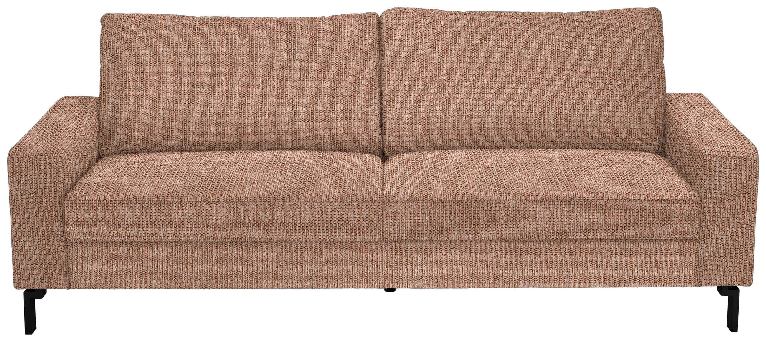 3-SITZER-SOFA  in Flachgewebe Aprikose  - Aprikose/Schwarz, Design, Textil/Metall (218/86/97cm) - Hom`in