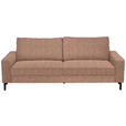 3-SITZER-SOFA  in Flachgewebe Aprikose  - Aprikose/Schwarz, Design, Textil/Metall (218/86/97cm) - Hom`in