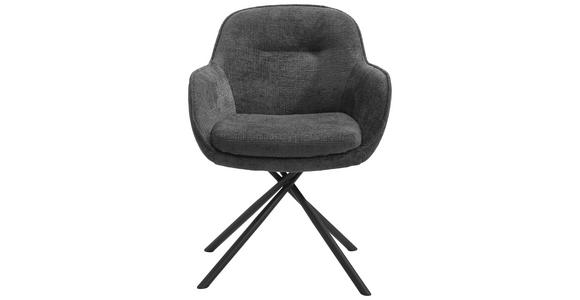 ARMLEHNSTUHL in Webstoff - Schwarz/Grau, Design, Textil/Metall (64/87/63cm) - Novel