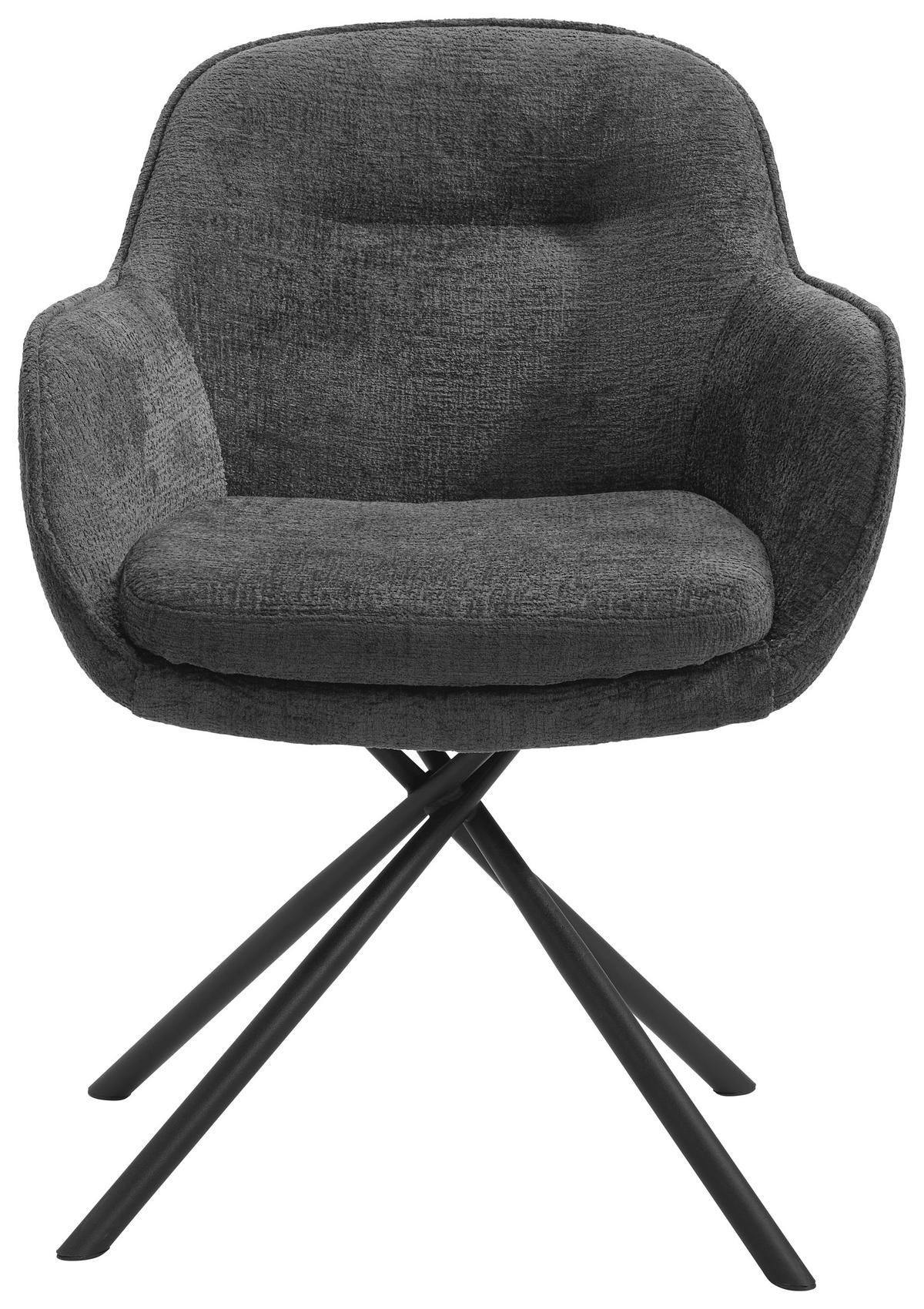 ARMLEHNSTUHL  in Webstoff  - Schwarz/Grau, Design, Textil/Metall (64/87/63cm) - Novel