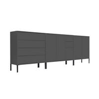 SIDEBOARD  in 263,5/86/33 cm  - Anthrazit, MODERN, Holzwerkstoff/Metall (263,5/86/33cm) - MID.YOU