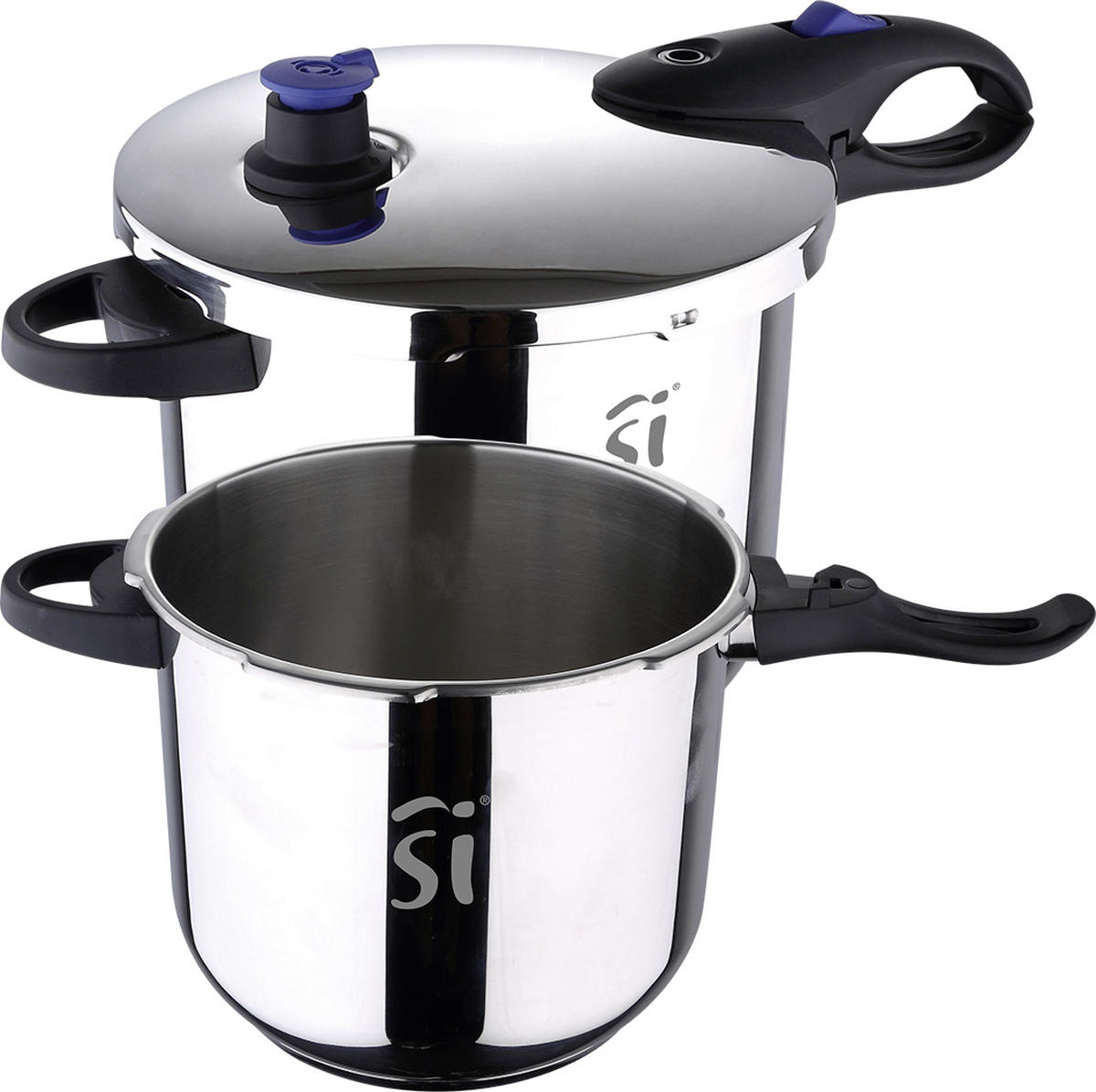 SCHNELLKOCHTOPF 5.5 L  - Blau/Silberfarben, Basics, Kunststoff/Metall (22cm) - SAN IGNACIO