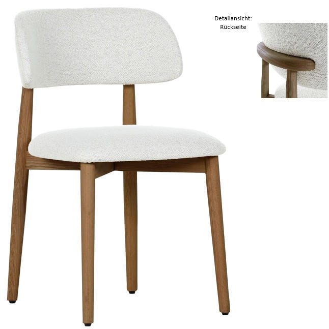 STUHL Nussbaumfarben, Beige Eiche massiv  - Beige/Dunkelbraun, MODERN, Holz/Textil (49/79/51cm) - Livetastic