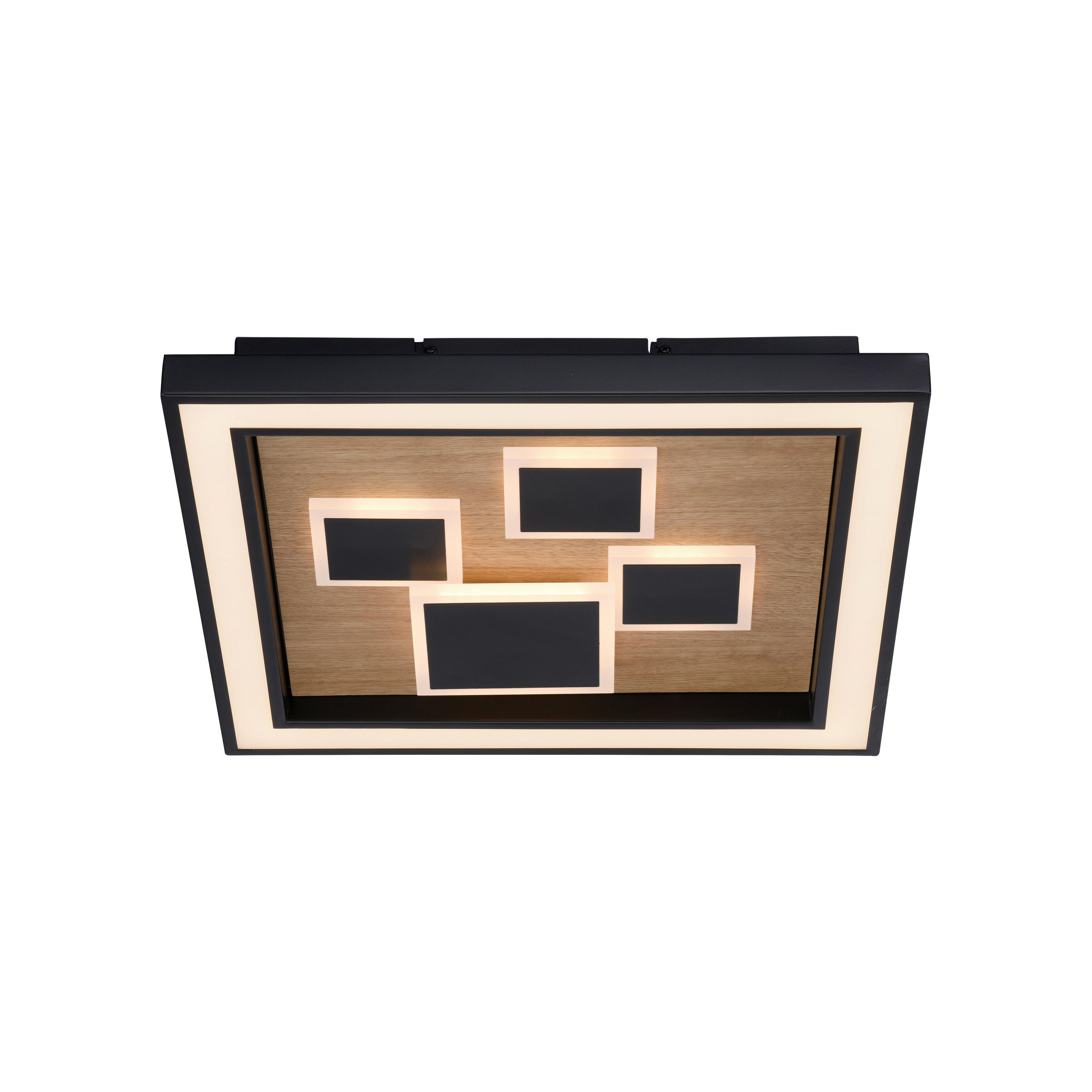 LED-DECKENLEUCHTE Eliza 48/48/7 cm   - Natur, Holz (48/48/7cm) - Paul Neuhaus