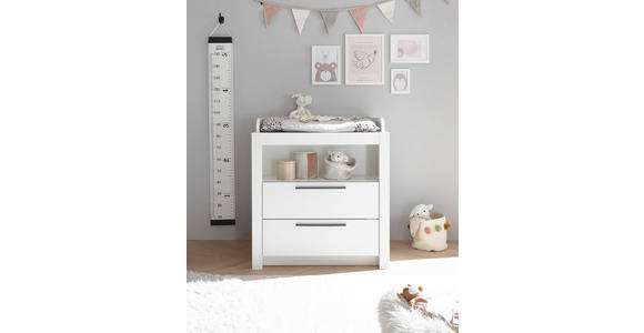 WICKELKOMMODE Pulni  - Graphitfarben/Weiß, Basics, Holzwerkstoff/Kunststoff (96,2/105,4/78cm) - My Baby Lou