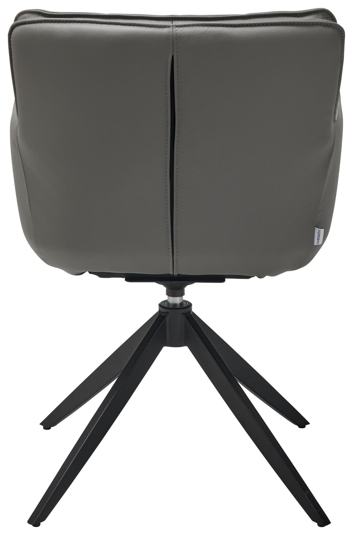 ARMLEHNSTUHL  in Stahl Echtleder pigmentiert  - Dunkelgrau/Schwarz, Design, Leder/Metall (59/87/64.5cm) - Livetastic