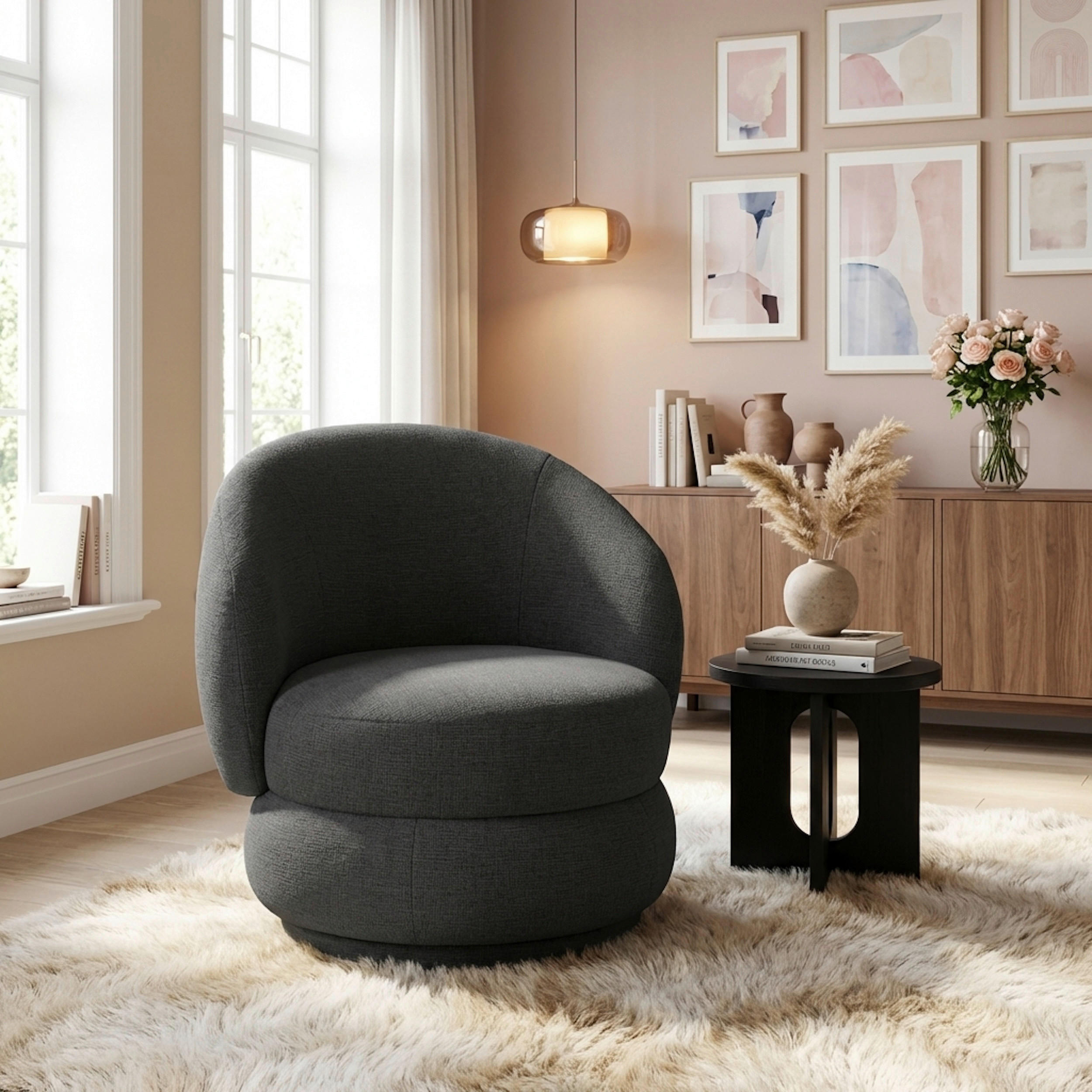SESSEL in Chenille Grau  - Beige/Grau, MODERN, Textil (82/80/82cm) - Livetastic