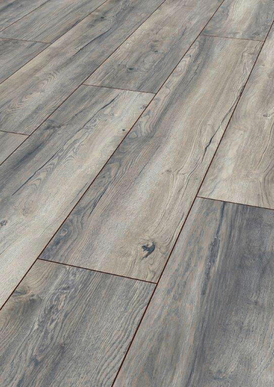 Laminatboden Eiche grau Exquisit Plus  per  m² - Eiche grau, KONVENTIONELL, Holz (138.0/24.4/0.8cm)