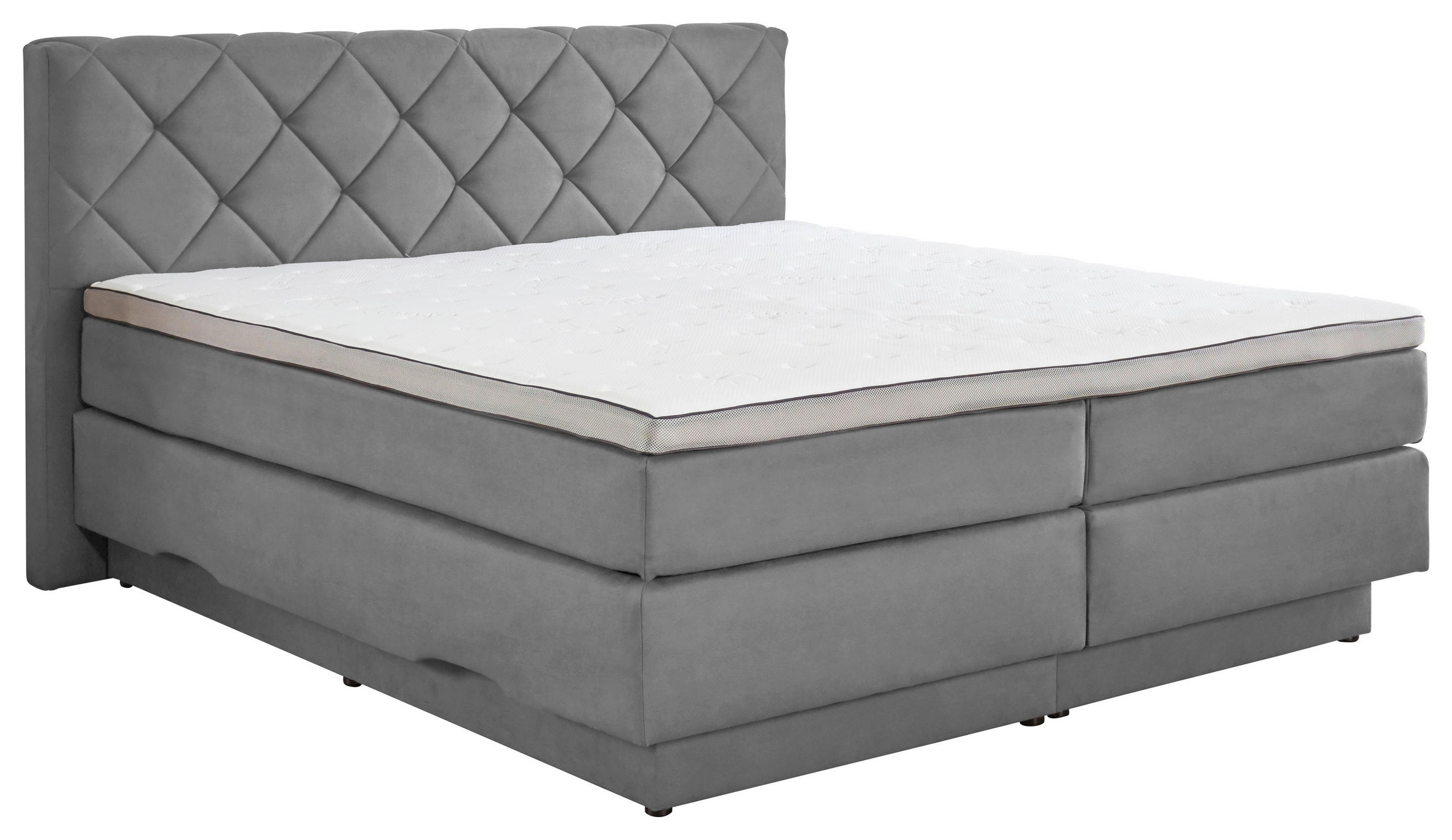 BOXSPRINGBETT 180/200 cm  in Grau  - Schwarz/Grau, KONVENTIONELL, Kunststoff/Textil (180/200cm) - Boxxx