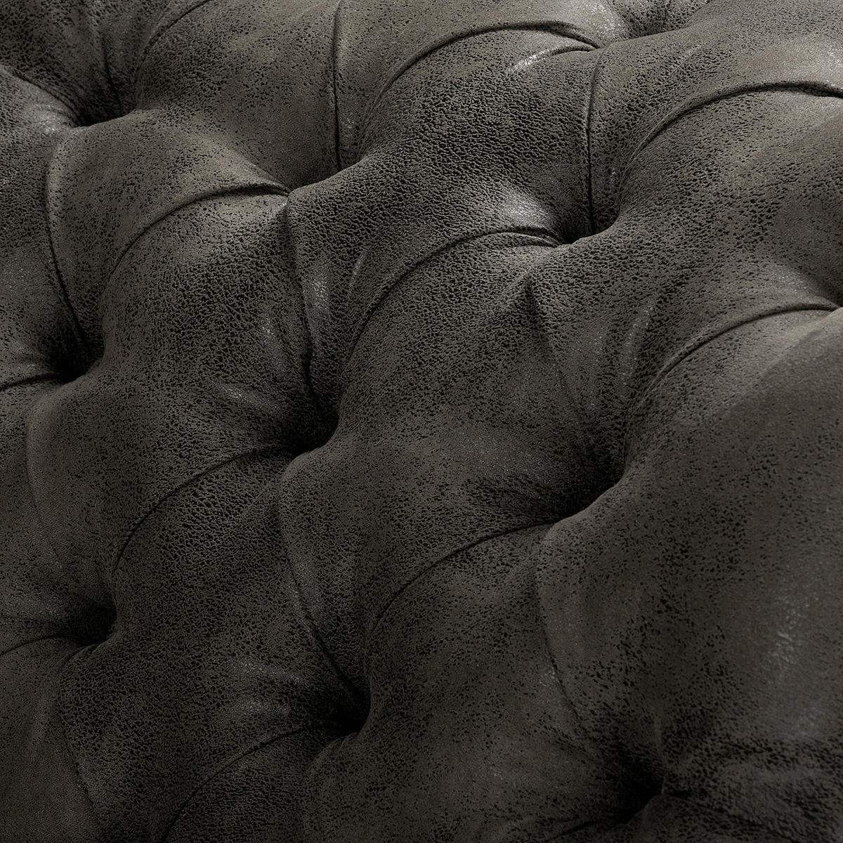 RÉCAMIERE Lederlook Anthrazit  - Anthrazit/Braun, Design, Holz/Textil (185/93/75cm) - Livetastic