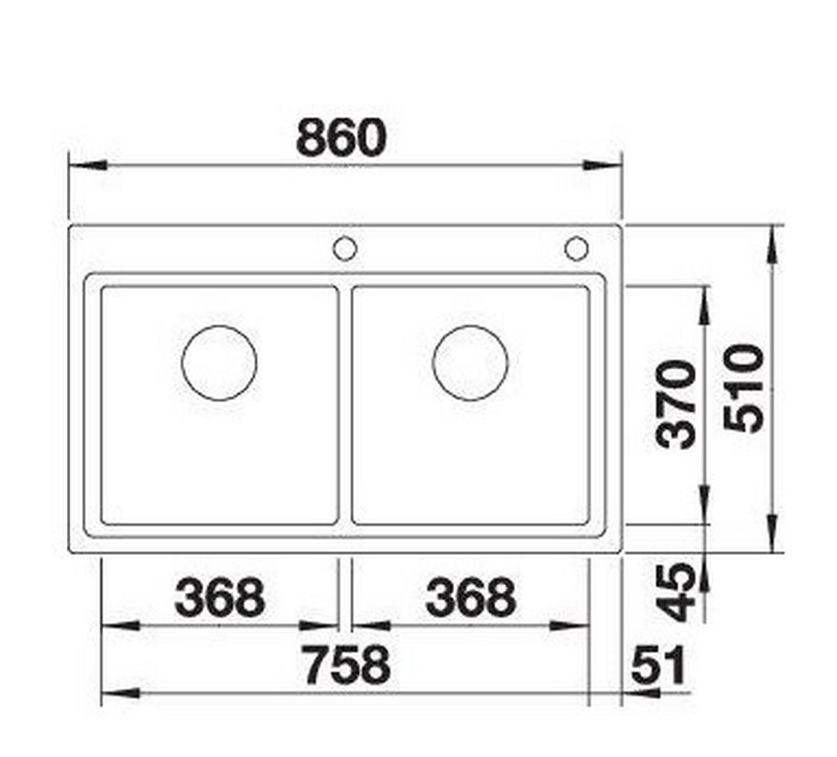 SPÜLE 521663  - Edelstahlfarben, Basics, Metall (86/20,5/51cm) - Blanco