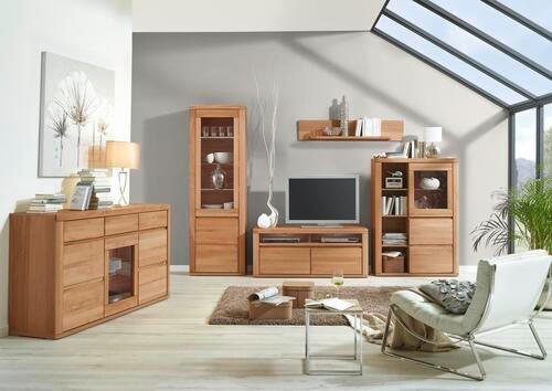 HIGHBOARD Alteiche  98/140/38 cm  - Alteiche/Grau, Konventionell, Glas/Holz (98/140/38cm) - Voleo