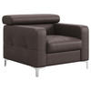 SESSEL Echtleder Graubraun    - Chromfarben/Graubraun, Design, Leder/Metall (99/78-92/106cm) - Livetastic