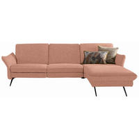 ECKSOFA in Mikrofaser Hellrot  - Hellrot/Anthrazit, Design, Textil/Metall (262/158cm) - Himolla Komfortklass