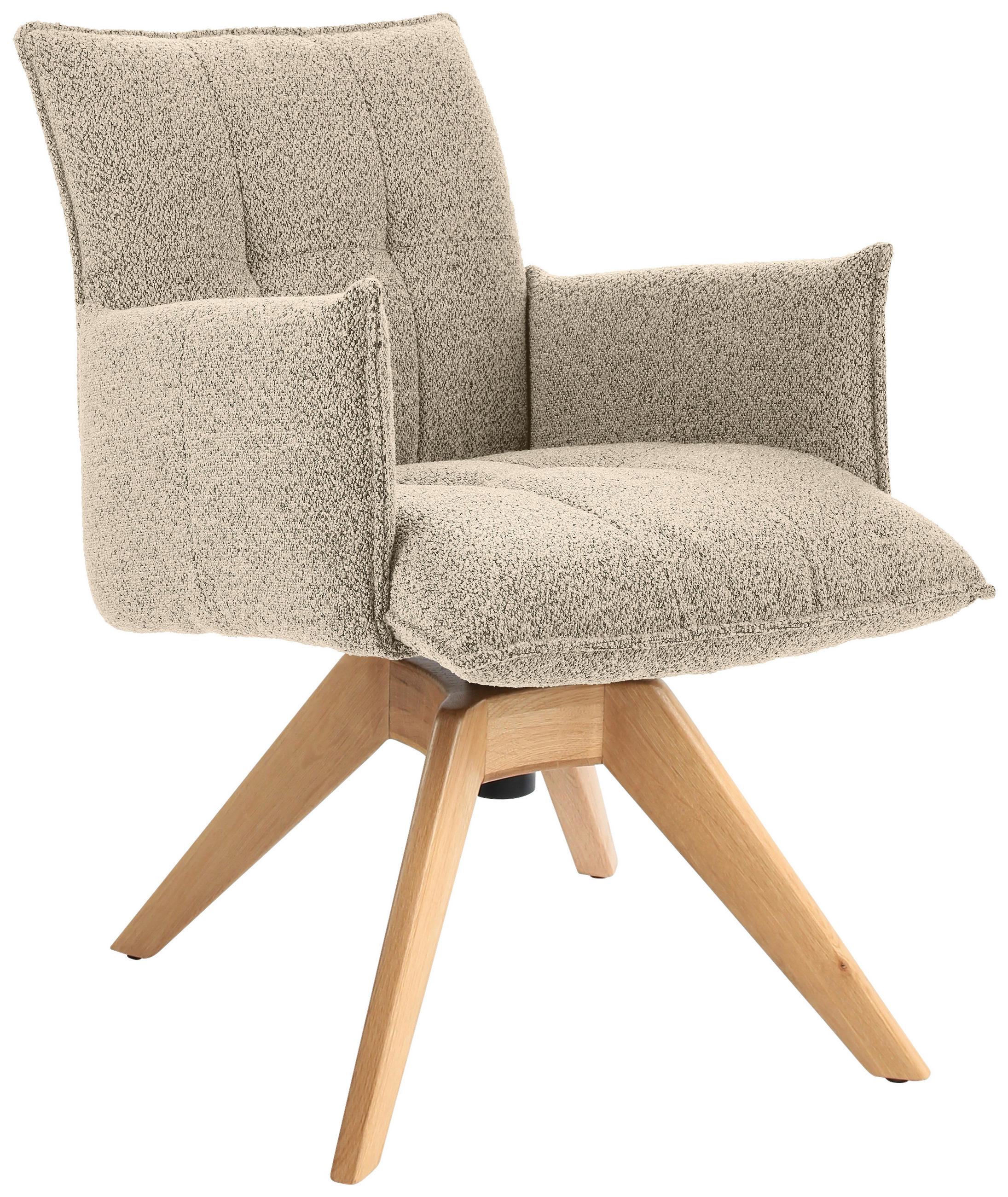 ARMLEHNSTUHL  in Webstoff  - Eichefarben/Beige, Design, Holz/Textil (57/86/65cm) - Valnatura
