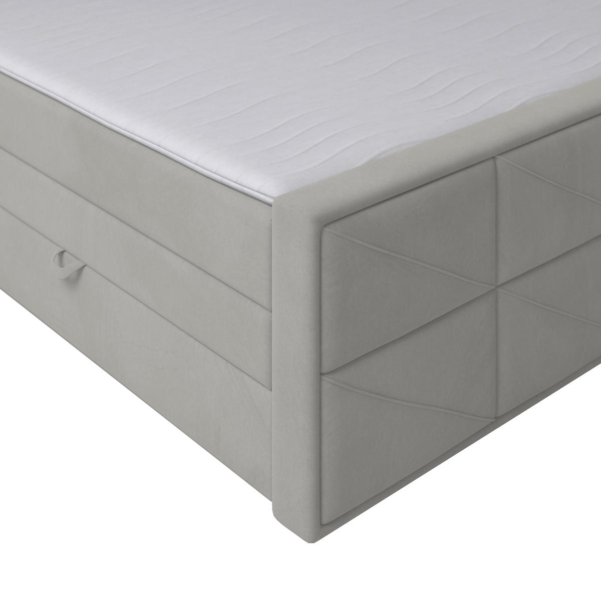 BOXSPRINGBETT 180/200 cm  in Hellgrau  - Hellgrau/Schwarz, Modern, Karton/Holzwerkstoff (180/200cm) - MID.YOU