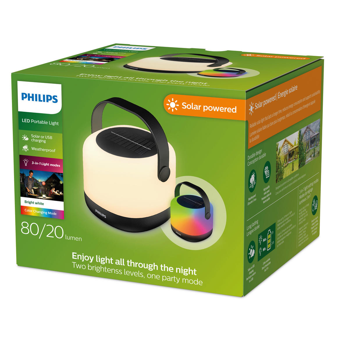 SOLARLEUCHTE Alula 12/14,9/13,1 cm  - Schwarz, Basics, Kunststoff (12/14,9/13,1cm) - Philips