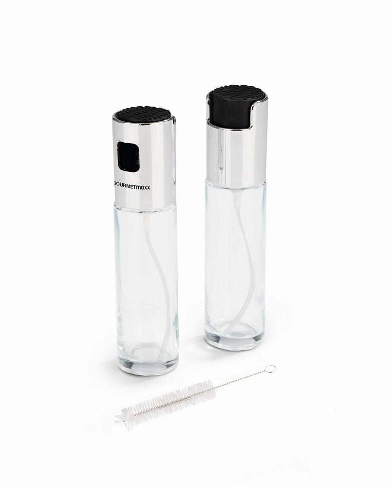 ESSIG-/ÖLFLASCHE - Edelstahlfarben/Transparent, Basics, Glas/Kunststoff (4/17,5cm) - GOURMETMAXX