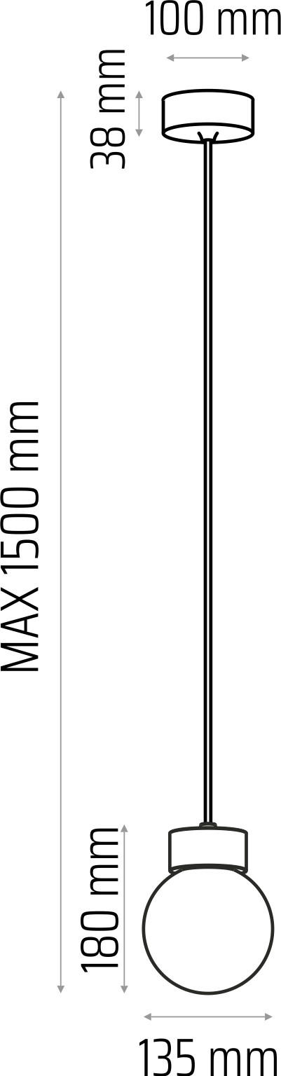 ZÁVESNÉ SVIETIDLO, E14/40 W, 13,5/150 cm  - čierna, Basics, drevo/sklo (13,5/150cm)