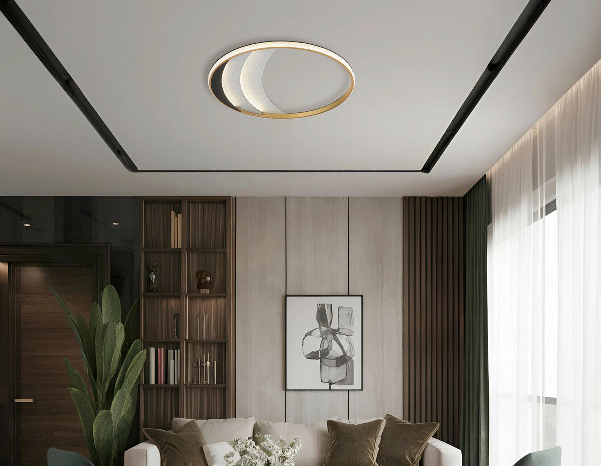 LED-DECKENLEUCHTE 52/6 cm   - Klar/Chromfarben, Design, Kunststoff/Metall (52/6cm) - Globo