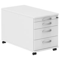 ROLLCONTAINER 42,7/54,4/80 cm  - Weiss/Alufarben, Konventionell, Holzwerkstoff/Metall (42,7/54,4/80cm) - Moderano