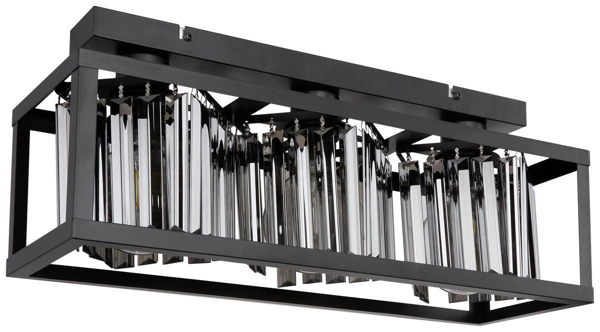 DECKENLEUCHTE 51/17/20,5 cm   - Schwarz, Basics, Kunststoff/Metall (51/17/20,5cm) - Globo
