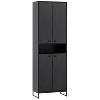 SCHUHSCHRANK Schwarz  - Schwarz/Grün, LIFESTYLE, Holzwerkstoff/Metall (60,2/185,5/33,1cm) - MID.YOU