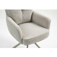 ARMLEHNSTUHL  Sitzfläche 180° drehbar, automatische Rückholfunktion Feincord  - Beige, Design, Textil/Metall (61/95/67cm) - Novel