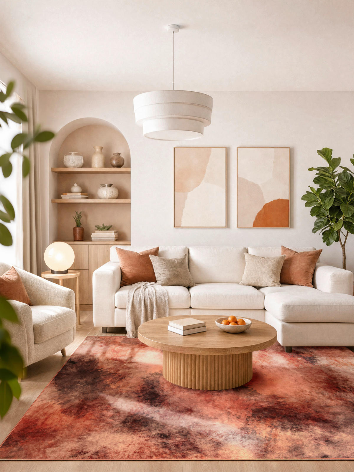 VINTAGE-TEPPICH Cortea Onirah 200/290 cm  in Terracotta, Rotbraun, Roségold  - Rotbraun/Roségold, Design, Kunststoff/Textil (200/290cm) - Lindorug