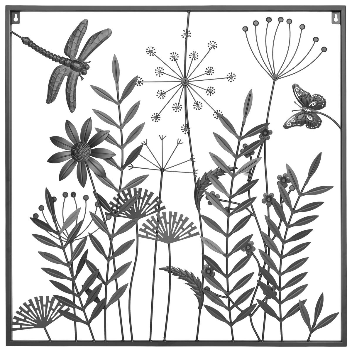 ZIDNA DEKORACIJA        81,6/81,6 cm   - crna, Osnovno, metal (81,6/81,6cm) - Ambia Home