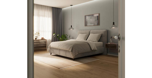 BOXSPRINGBETT 180/200 cm in Dunkelgrau - Dunkelgrau/Alufarben, KONVENTIONELL, Textil/Metall (180/200cm) - Dieter Knoll
